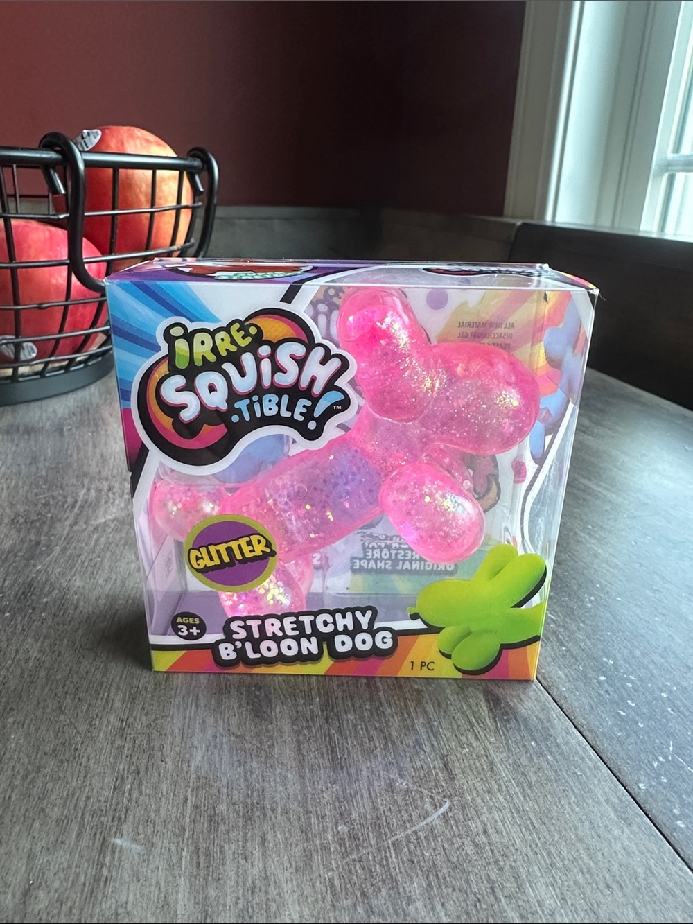 Ja-Ru Irre-Squish-tible Pink Glitter B’loon Dog - NEW